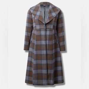 Outlander Mackenzie Tartan Plaid Woolen Fit & Flare Coat